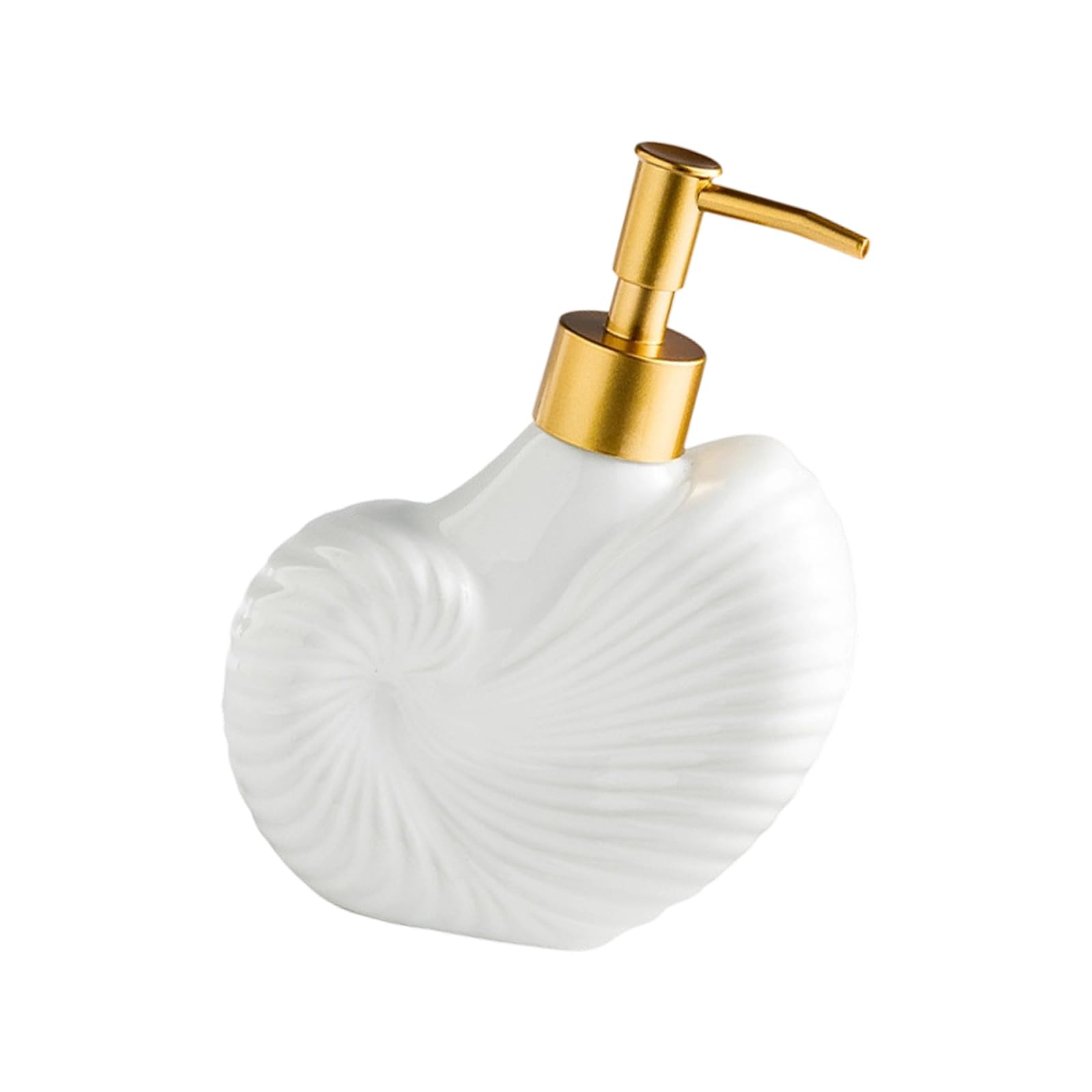 Jazuaiao Small Conch Marine Theme Decorative Ceramic Distributor Not Slip Bottom Dishwasher Safe Container For Cream Shampoo Bathroom Countertop Deck Earthenware Cream Jar