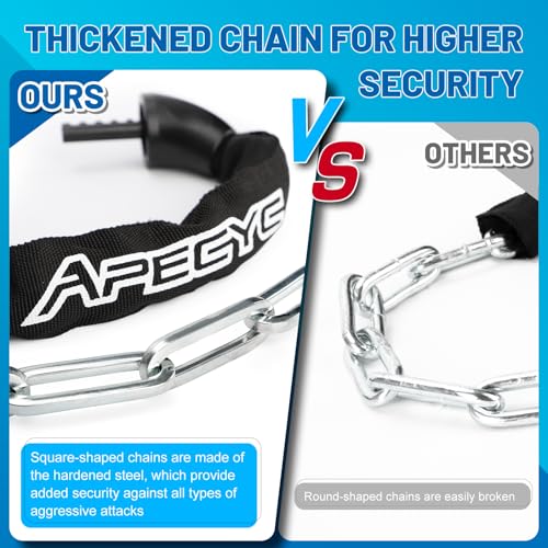 Image of APECYC Bike Lock, 3 /4 /5 /6FT Heavy Duty Anti Theft 5-Digit Combo Chain Lock | Resettable Combination Bicycle Lock, Keyless and Long Security Chain Lock for E-bike, Scooter, Bike Rack, Commuting & Outdoor