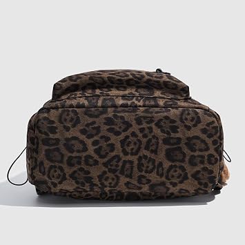 Leopard Print Backpack: Animal Leopard Print Bag, Multi Pockets Fashion Students Schoolbag, Stylish Shoulder Notebook Backpack Outdoor Travel Bag