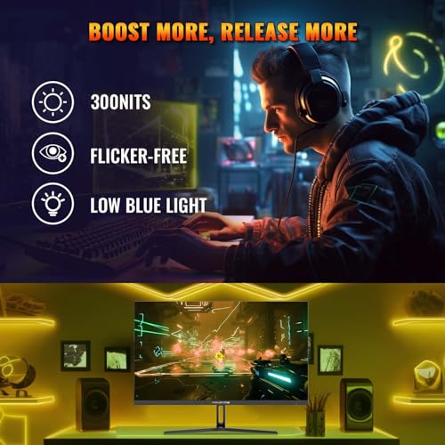 Minifire Gaming Monitor 27 Zoll, 165 Hz, 1ms, AdaptiveSync, IPS, 2xHDMI 2.0/1xDP 1.4 Ports, FHD, sRGB 110%, Monitor PC Bildschirm(MFG27F2 HDMI-Kabel im Lieferumfang enthalten) – Bild 7