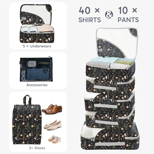 Image of OlarHike 10 Set Packing Cubes for Travel,Gifts for Women Mom,Anti-Tearing Suitcase Organizer,with Over 1000 pcs Mesh Holes,Vacation Essentials & Accessories for Cruise Ship