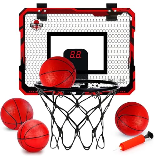 La Mejor review de Puerta contador al mejor precio. 31 Mini aro de baloncesto,Aro de Basquetbol para Pared con Contador Electrónico De Puntaje,con 4 Pelotas y 1Bomba,aro de baloncesto para puerta para Competiciones Entre Padres e...