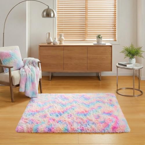 Tapete decorativo antimanchas arcoíris 2ft x 3ft miniatura 4