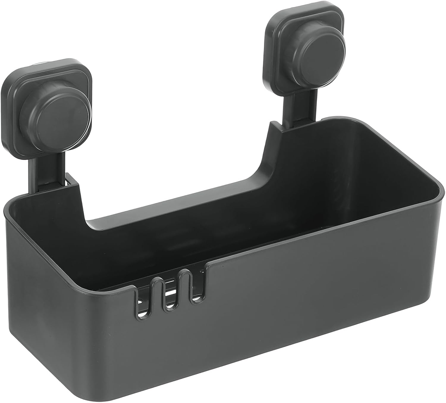 uxcell 1Pcs Suction Cup Shower Caddy, 11 x 7 Inches Suction Cup Shower Organizer Shelf Wall Mount Dispenser Rack Storage Shelf for Bathroom Kitchen, Gunmetal Grey