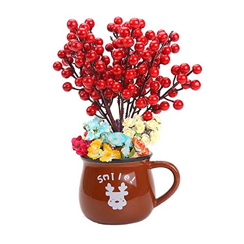 LOKIPA Lot de 20 tiges de baies de Noël artificielles pour décoration de Noël Cover