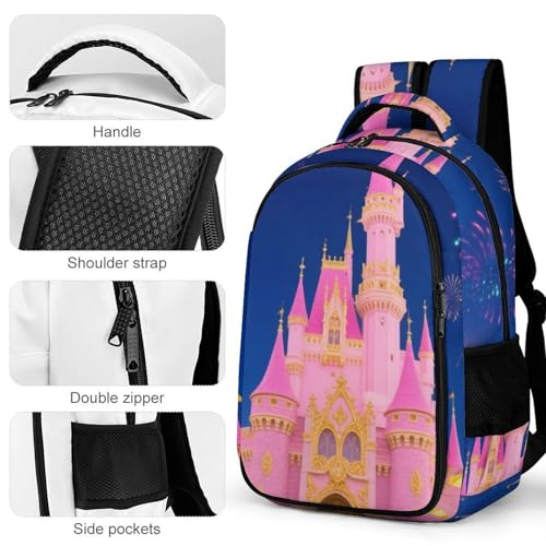 Backpack，Travel Backpack，Walt Disney World Castle, Orlando, Florida 180 Degree Opening Backpacks，Suitable for Use in Work, Travel, Business Trips, And Other Occasions.4