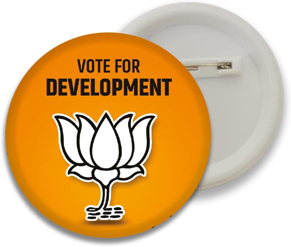 D2C Vote for Your Party BJP Bhartiya Janata Party Election Badges Multicolor, 5+ Years, D4
