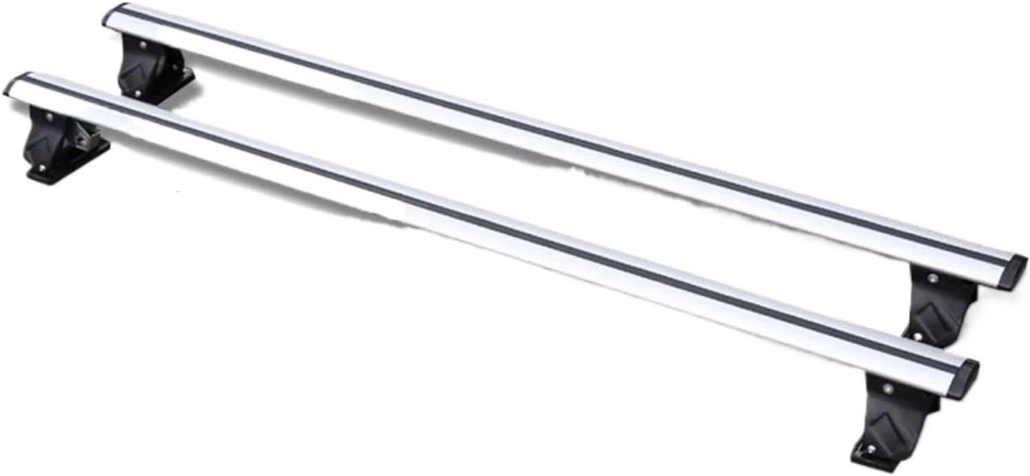 Railing Bar 2PCS For BMW For 5 Series Lockable Roof Rail Rack Rooftop Luggage Crossbars Cross Bars Aluminum Alloy Universal Roof Bars(فضة)
