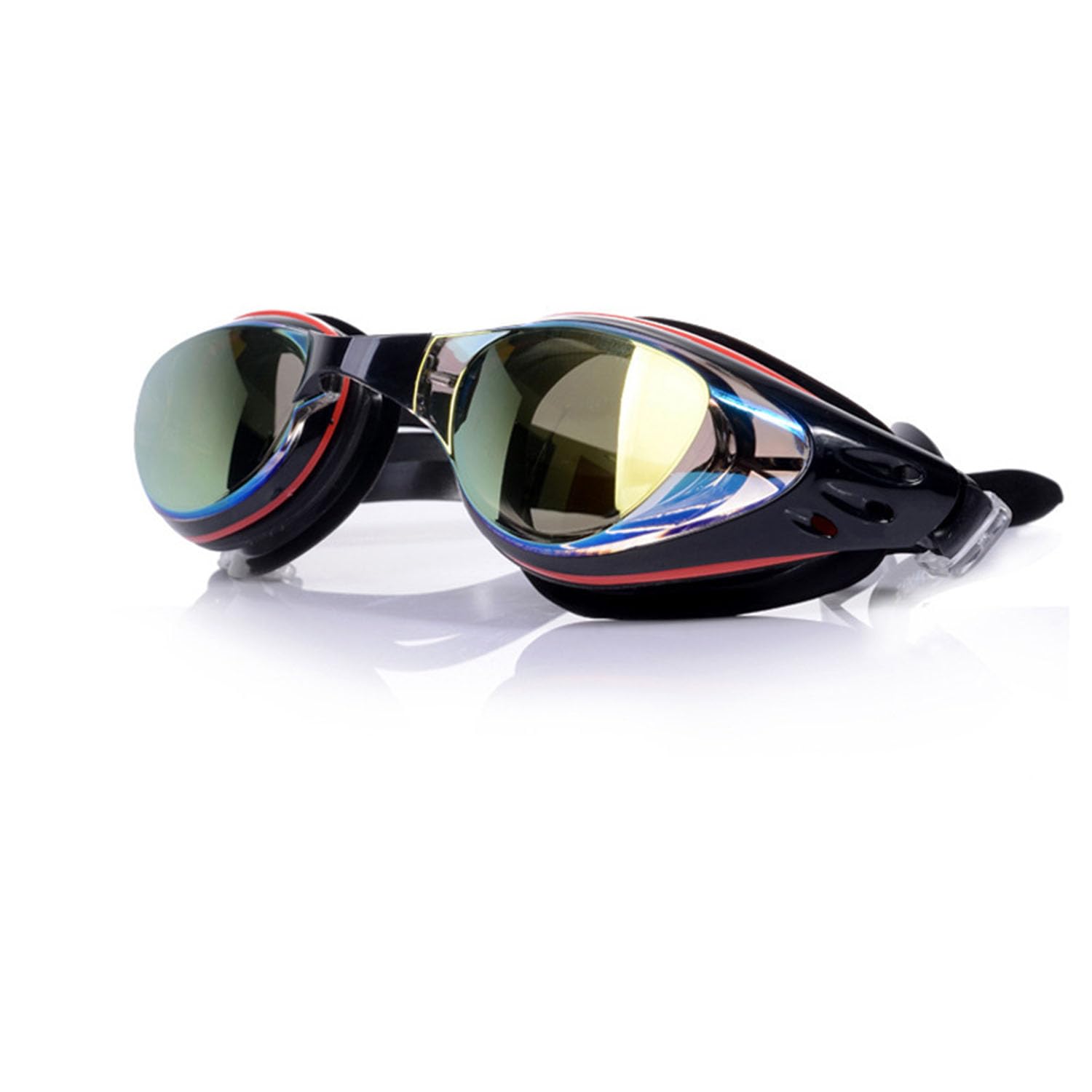 DUEYUN Wide Vision Swimming Goggles Adult Dioptres: 0 to -8.0, Optical Swimming Goggles Adult Adjustment Anti-Fog Anti-Leak UV Protection for Men Women with Storage Case