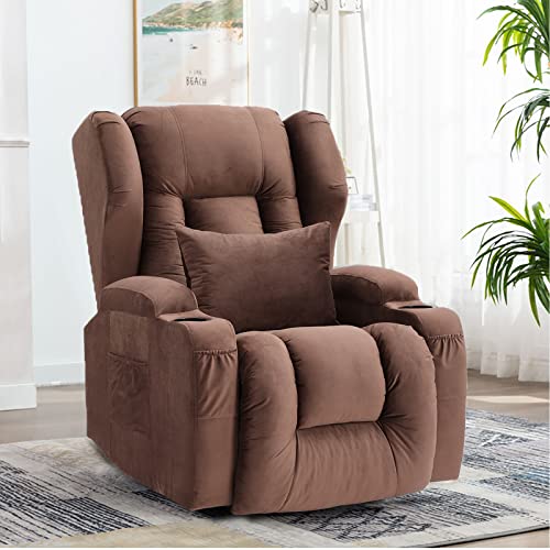 BINGTOO Power Lift Recliner Chair with Massage and Heat, Electric Recliners for Elderly, Heated Vibration Massage Sofa Living Room Chair with USB Ports, Remote Control, 3 Positions, 2 Side Pockets