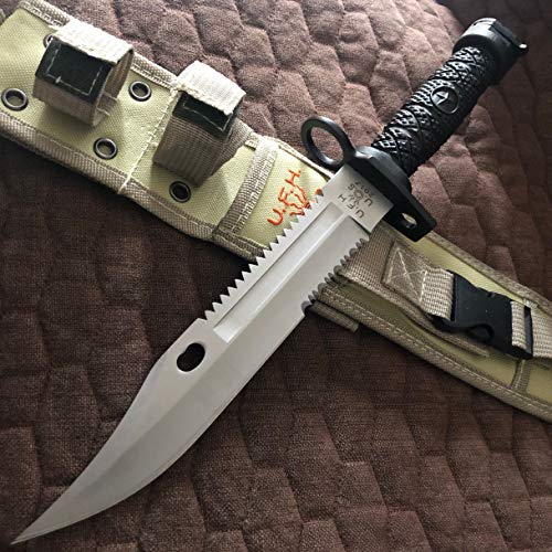 Holyedge 13" Fixed Blade Knife With Half Serrated Edge - Best Outdoor Camping,Hunting,Fishing,Hiking Tactical Survival Knife #TOP4