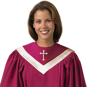 Murphy Robes womens Choir Stoles - Reversible With Deep Pennant Style Back and Embroidered Latin Cross