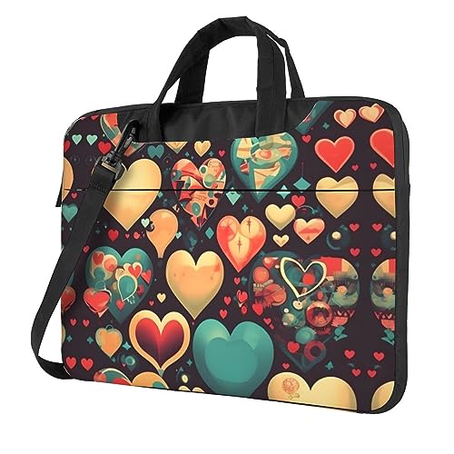 Sac pour ordinateur portable HYTTER à cœurs colorés pour homme et femme