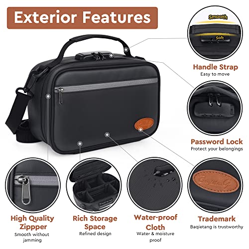 BOYISTARG-Large Smell Proof Bag with 10 Small Items, Portable Smell Proof Storage Case with Combination Lock For Home and Travel,Gifts For Women or Men Black3