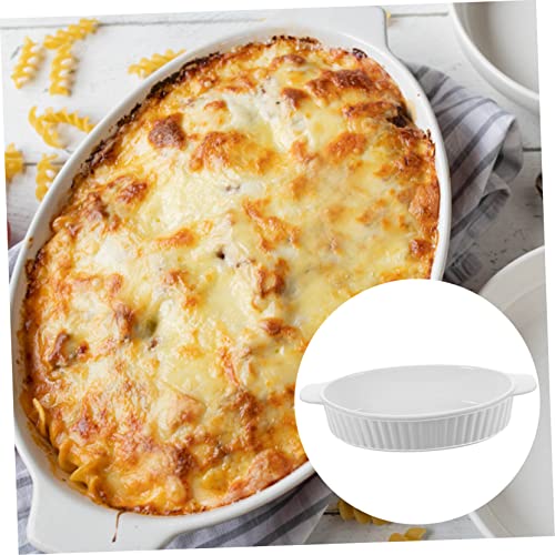Plat à gratin céramique 8 pouces assiette décorative double poignée ragoûts