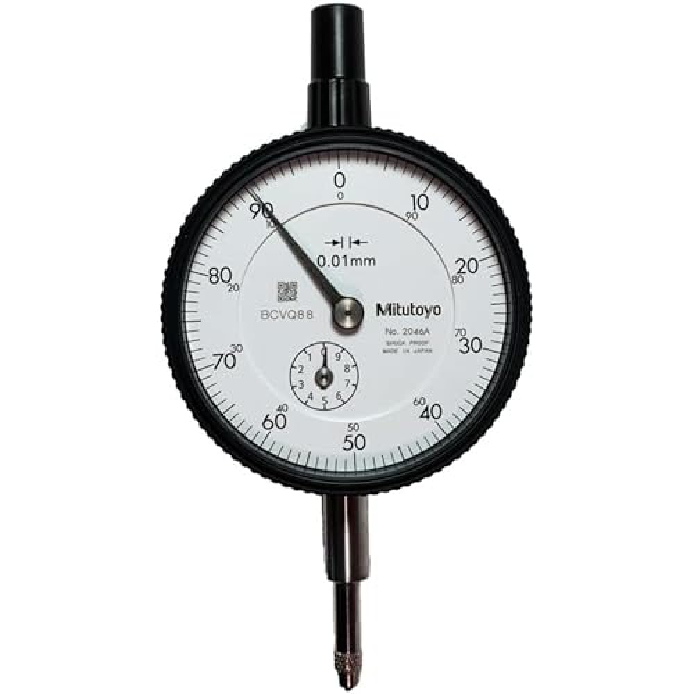 Mitutoyo Comparateur, dos plat, Type ISO, Etanche, 10mm, 0,01mm | 0,01 mm, dos plat, œillet arrière