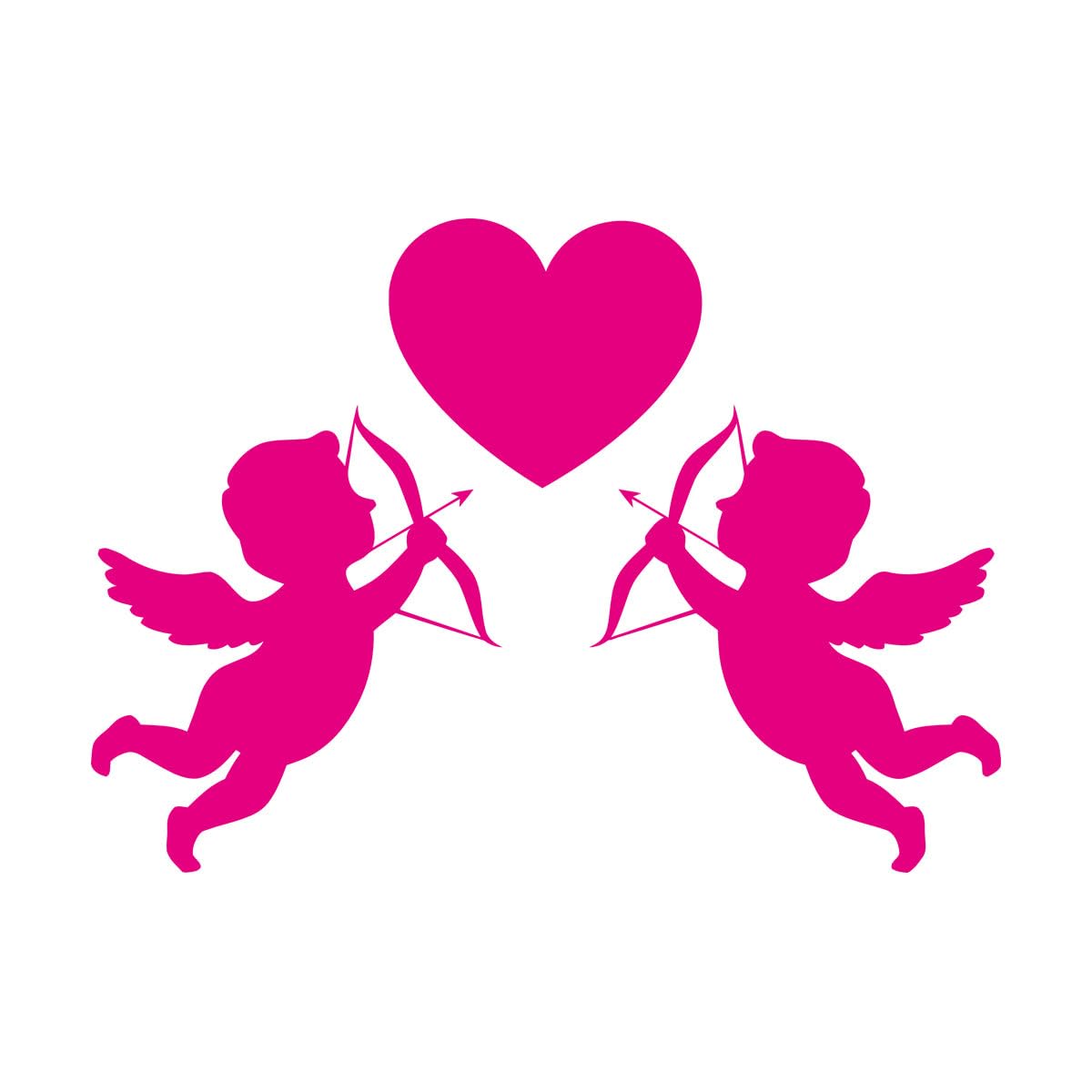 Love Heart Symbol Cupids with Bow Wedding Salon Fine Carving Stickers 54x74.3cm Do not Damage the wall Surface Large Rosered โ image 1