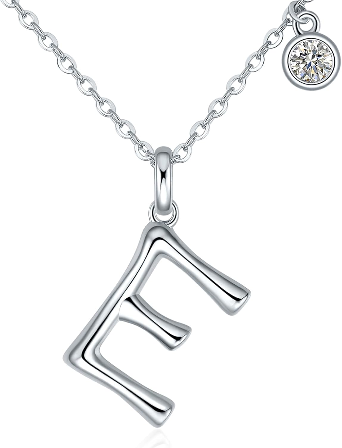 SUNFEEL Initial Necklaces for Women, 925 Sterling Silver Letter Necklace with Cubic Zirconia Inlay, Dainty Jewelry Gift for Mom, Wife, Girlfriend, Daughter for Mother's Day, Anniversary, Birthday, Party