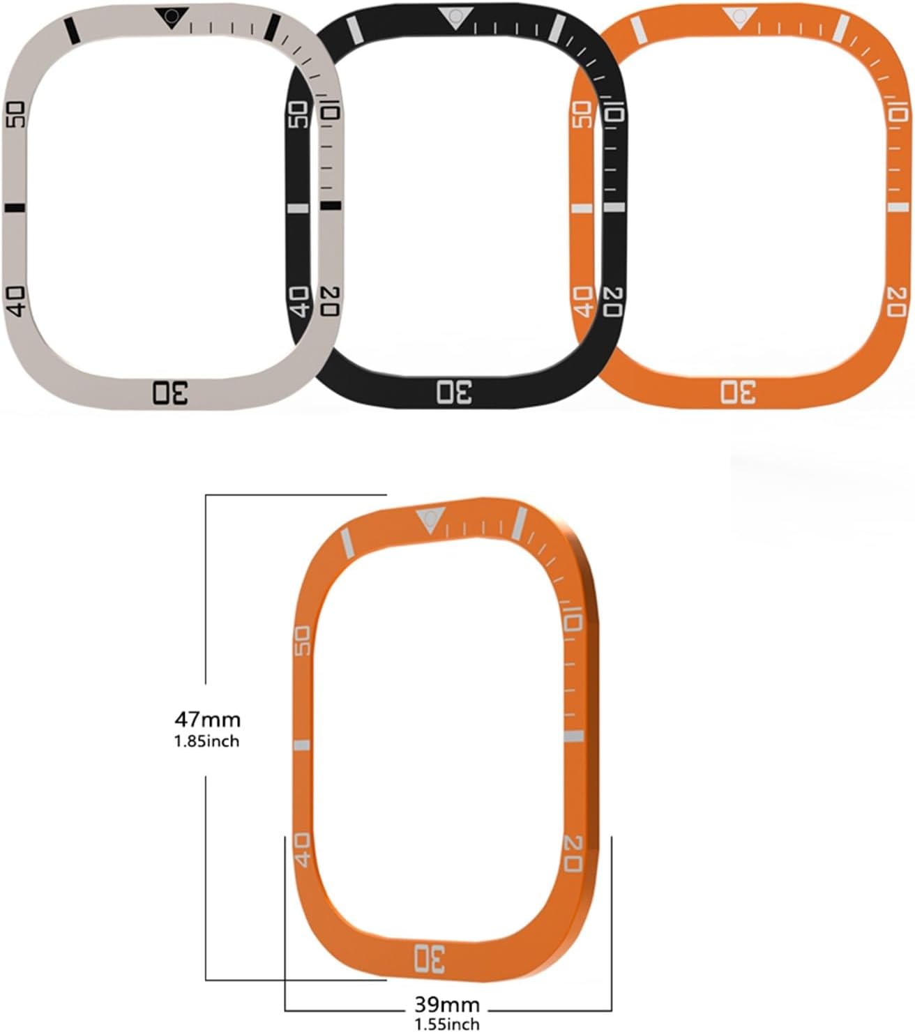 Hollowed Out Bezel for Apple Watch 49mm Screen Periphery Protector Resistant No Glass Accessories IWatch Ultra 49mm Metal Bump(Orange)