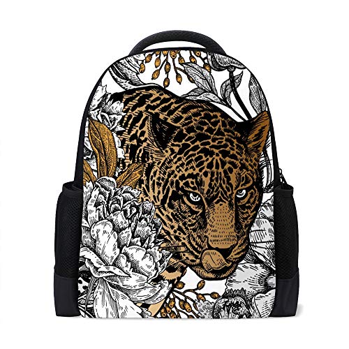 Sac à dos imperméable à double fermeture éclair motif tigre Chehong