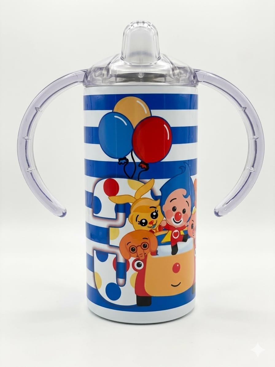 PLIM PLIM sippy cup with Cartoon Design, Colorful Confeti (Plim Plim Confeti)