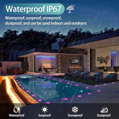 Spot LED encastrable RGB IP67 étanche avec télécomando pour sol extérieur - 2