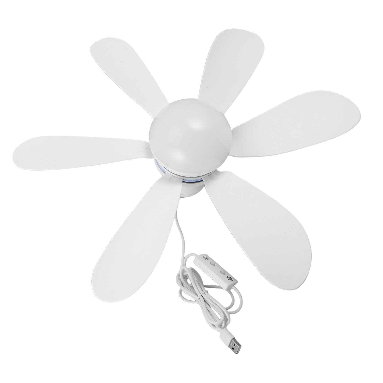 Ventilador de techo mini para camping y hogar con luz LED recargable
