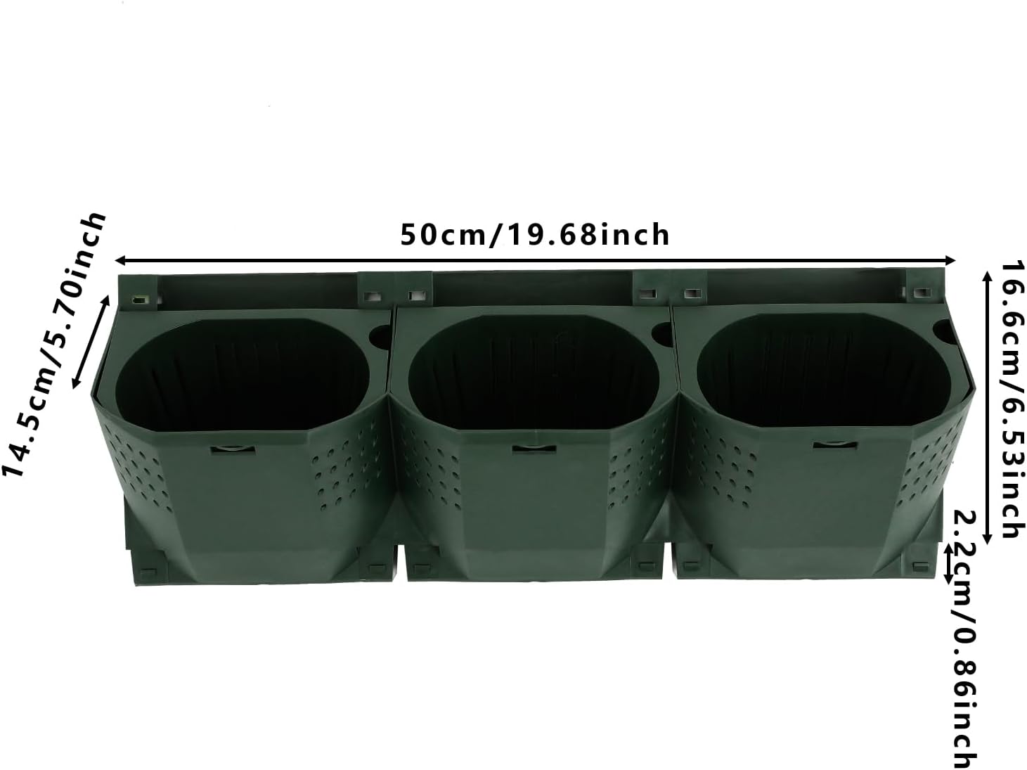Wall Mounted Vertical Garden Planter with 36 Pots, 6 Row Vertical Stackable Hanging Planters, Indoor Outdoor Flower Pot Holder for Herbs Vegetables Fruits (Army Green)