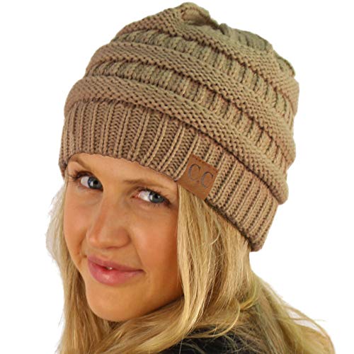 Image of Hatsandscarf CC Exclusives Solid Color Beanie Tail Hat for Adult (MB-20A)