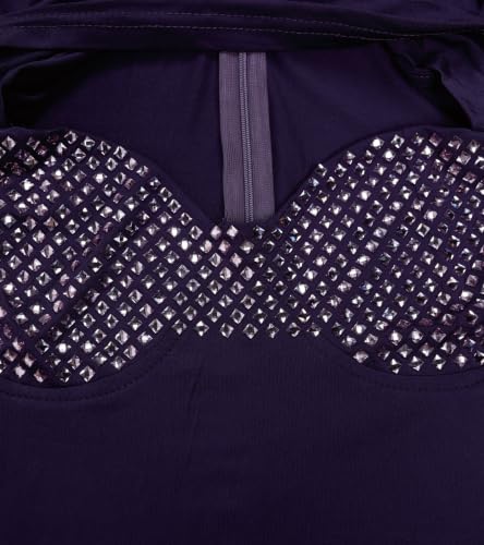 Image of PORRCEY Women's Sexy Rhinestone Mesh See Through Party Night Prom Dress