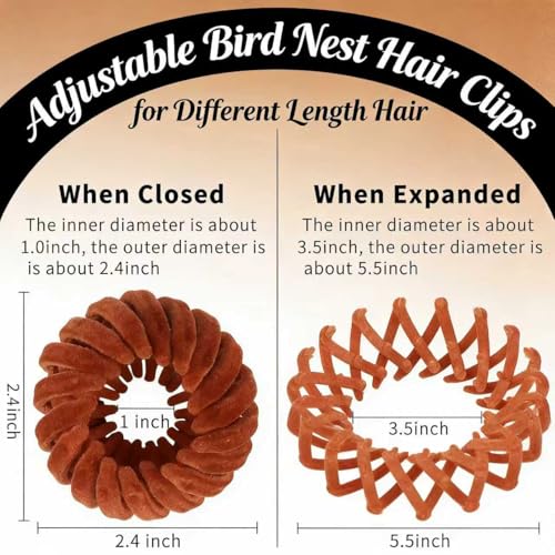 Set de 6 Pinzas para el Cabello tipo Nido de Pájaro de Terciopelo para Mujeres miniatura 2