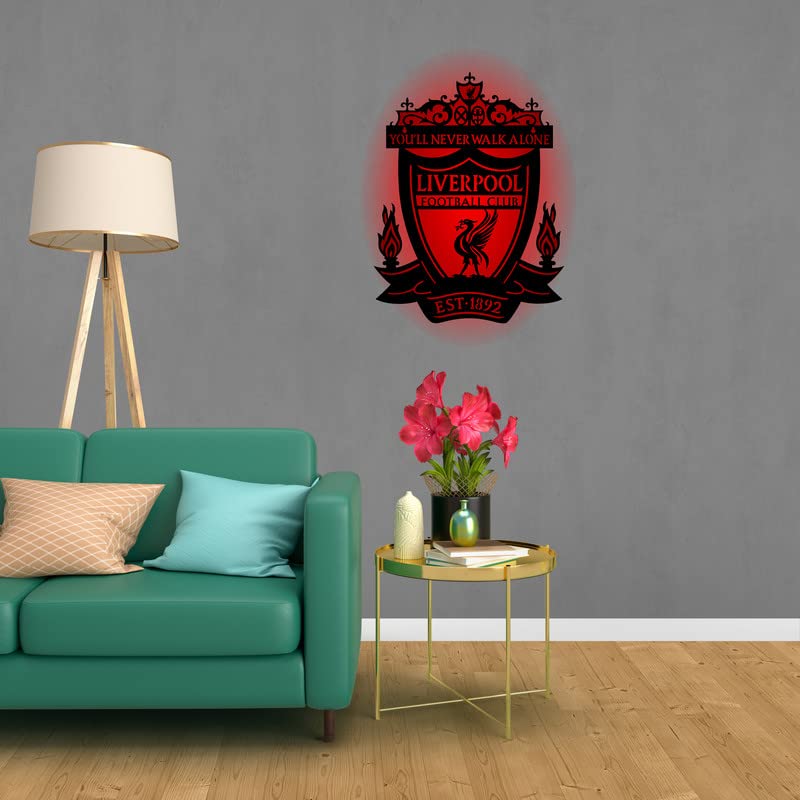 Litup_store Football Club Backlit LED Logo | Home Decor | Living Room | Study Room | Mutlicolour ((12x12))