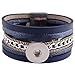 Produktbild CNSP VIVIZEY Armband Armreif,Schmuck Geschenk,Snap Bracelets Jewelry 8.26 Inch PU Leather Bracelets Fit 18-20mm Snap Button Snaps Jewelry
