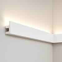 Profilo Per Strisce LED Soffitto - 2 Pezzi 100x6,2x2,5 Cm, Duropolimero Verniciabile, Per Illuminazione Indiretta - Foto 3