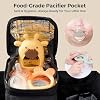Momcozy Extra Large Stroller Organizer Max | with Food Grade Pacifier Teether Bag | 2 Insulated Cup Holder | Silicone Anti-Slip Straps | 3-Way Usage | Detachable Small Pouch | for UPPAbaby/Doona