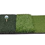Nova Microdermabrasion Tri-Turf Golf Hitting Grass Mat Portable Golf Driving Chipping Mat Realistic Fairway & Rough w/Rubber Tee Holder for Backyard Outdoor & Indoor Practice (Hitting Mat)