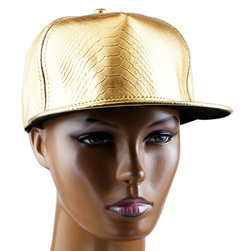 Samtree Unisex Snapback Hats,Adjustable Hip Hop Flat Brim Baseball Cap (01-Gold) #TOP1