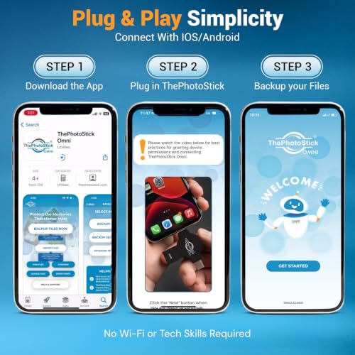 Image of ThePhotoStick Omni X 128GB Photo Backup for iPhone, Android and Computers