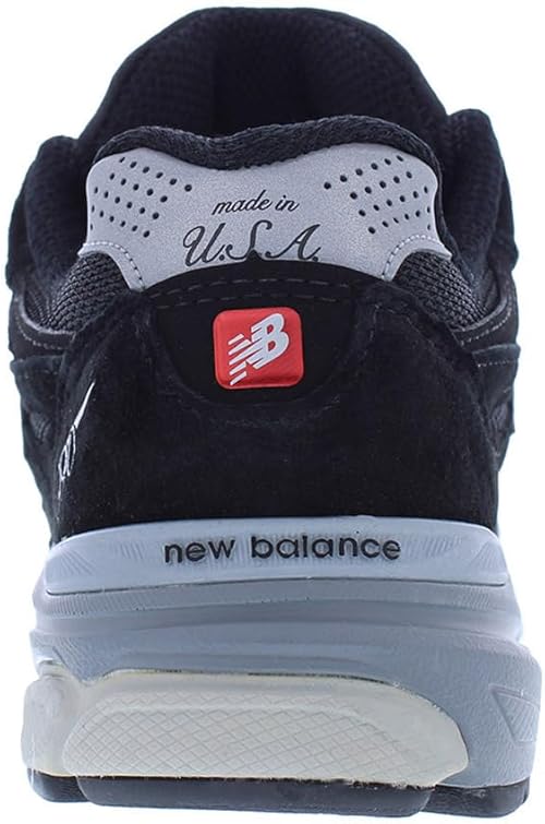 New Balance Men's 990 V3 Running Shoe, Black/Grey, 8.5