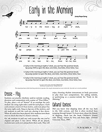 First, We Sing! Songbook One: Songs And Games For The Music Class (Set 1) #TOP6