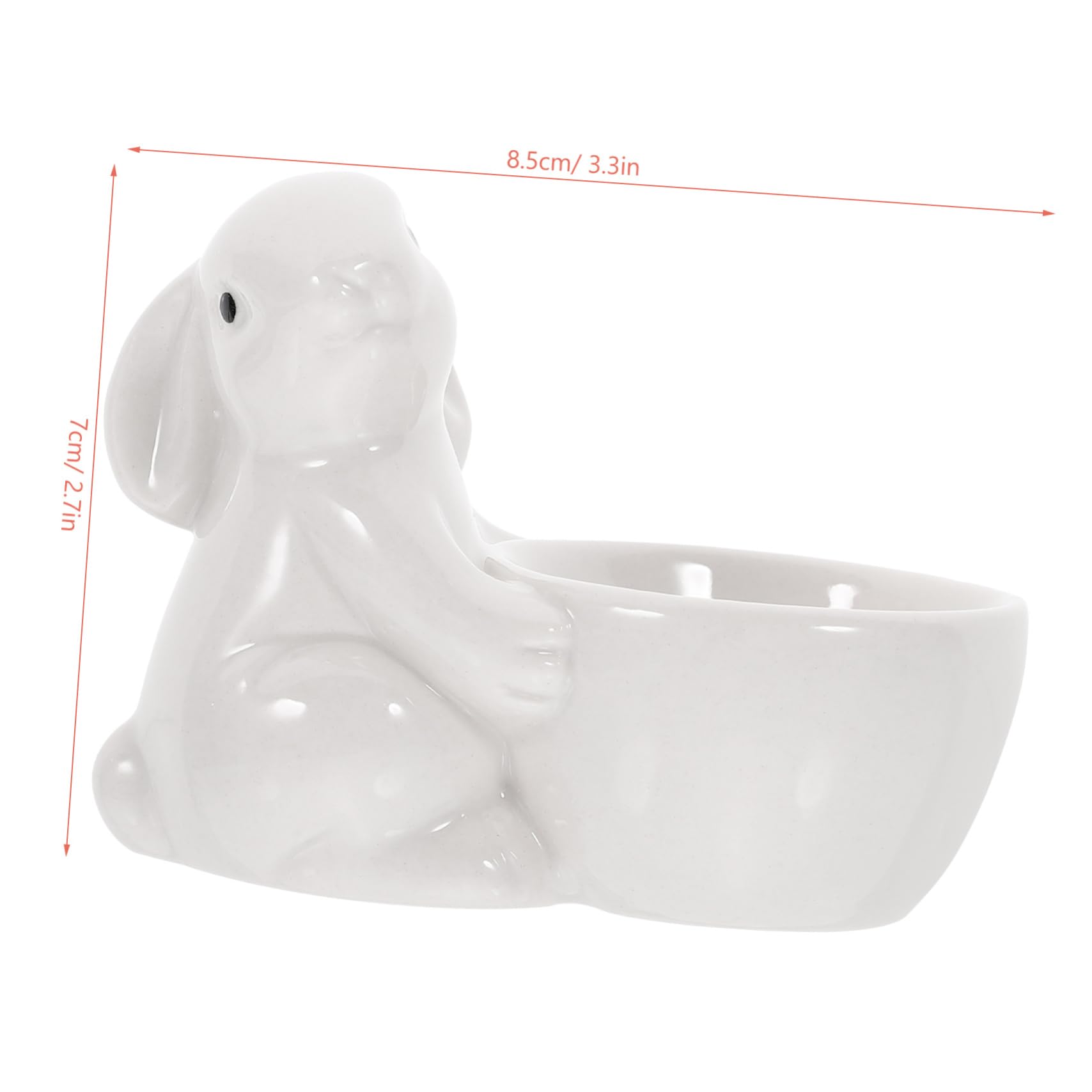 LALADEFIEE Rabbit Egg Cup Egg Holder Egg Cups Decor Bunny Household Egg Cup Adorable Egg Cup Adorable Egg Stand Cup for Boiled Egg Ceramic Egg Display Cup Easter Egg Cup Ceramics White