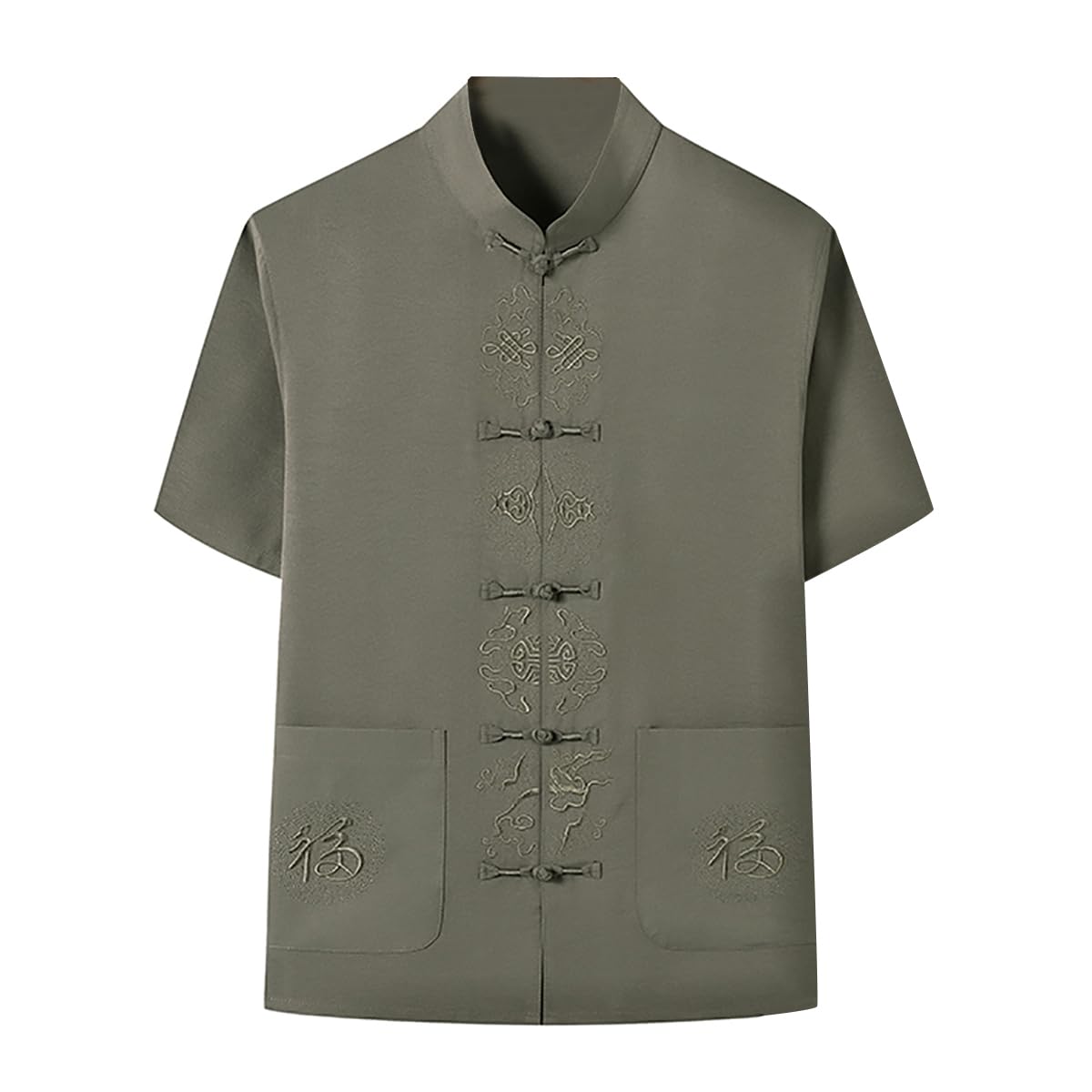 Chemise Kung Fu de créateur avec broderies traditionnelles de haute précision