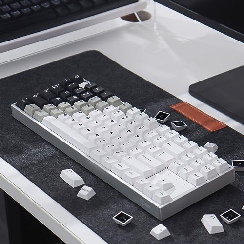 Image of mintcaps Black White Gradient Keycaps Set Cherry Profile Doubleshot Custom Keycaps 121 Keys for Cherry MX Gateron Kailh Box Switches Mechanical Gaming Keyboard