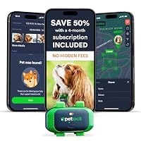 GPS Pet Tracker for Dogs - Dog Tracker Fits on Your Pets Collar, Waterproof, Smart App Controllable Geofencing and Pet Location History (Dog - 4 Months Included)