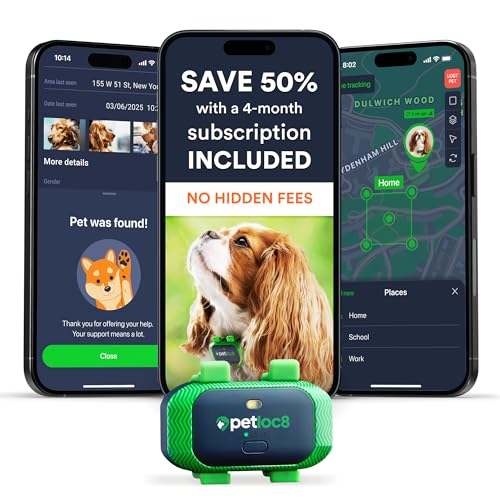 Image of GPS Pet Tracker for Dogs - Dog Tracker Fits on Your Pets Collar, Waterproof, Smart App Controllable Geofencing and Pet Location History (Dog - 4 Months Included)