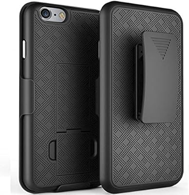 Hard Shell Combo Case Kick-Stand Swivel Clip Holster Cover Protective Armor Drop-Proof Black for Verizon iPhone 8