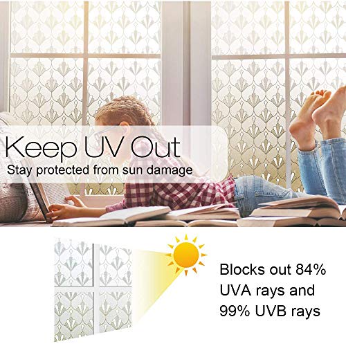 Rabbitgoo A089-44.5-SG Privacy Window Film Non Adhesive Frosted Glass Film Sun Blocking Window Sticker Self Static Cling Decorative Glass Film thumb #4