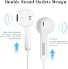 2 Pack Wired Earphones In Ear Headphones Wired ear buds 3.5mm jack head phones with mic Wired Earbuds Noise Isolating, Plug In ear phones wired for Phone Samsung Huawei Android Tablets Laptops