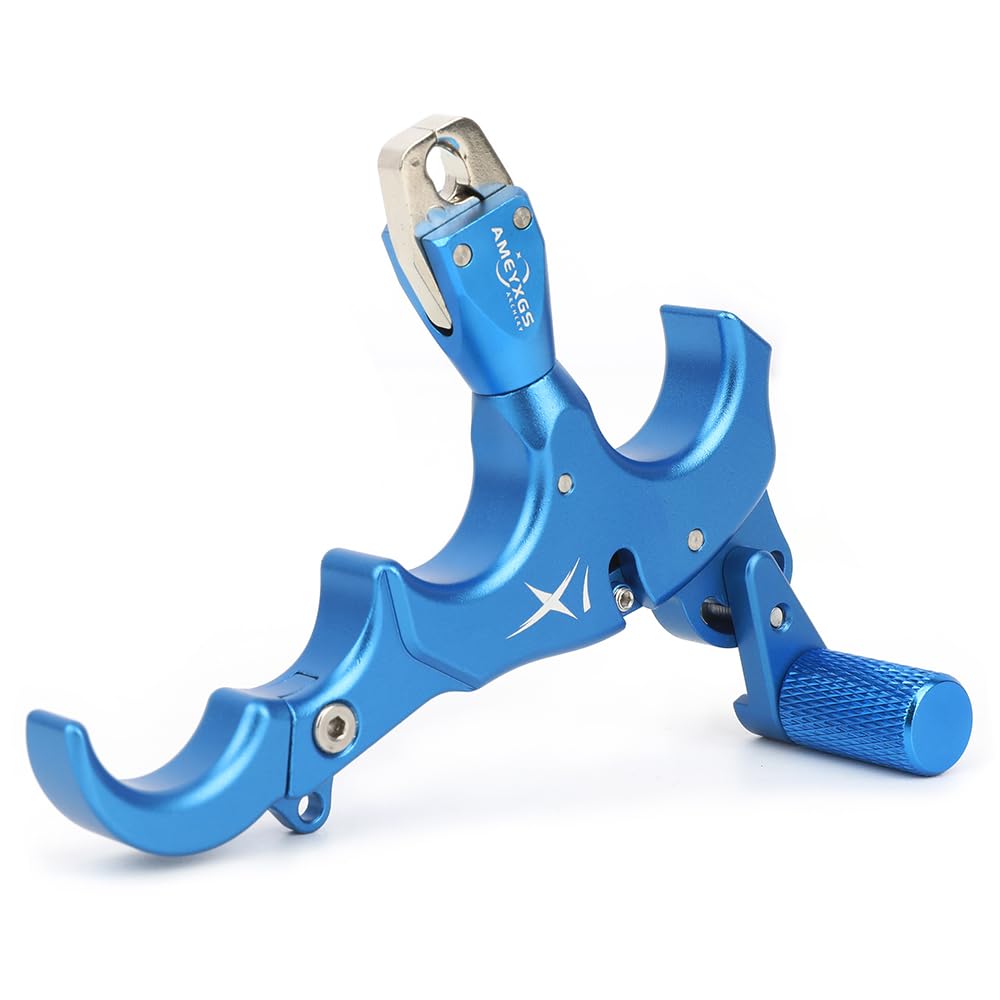 SHARROW Tir à Arc Déclencheur d'arc à Poulies Release Aids Arc Compound 3 ou 4 Doigts Interchangeables Aluminium Aides de Dégagement du Pouce avec Métal D Loop
