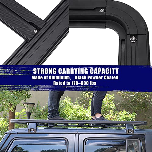 Mountainpeak 63" X 51" Aluminum Car Rooftop Platform, Universal Flat Roof Rack Cargo Carrier System Max 600Lbs Load #TOP3